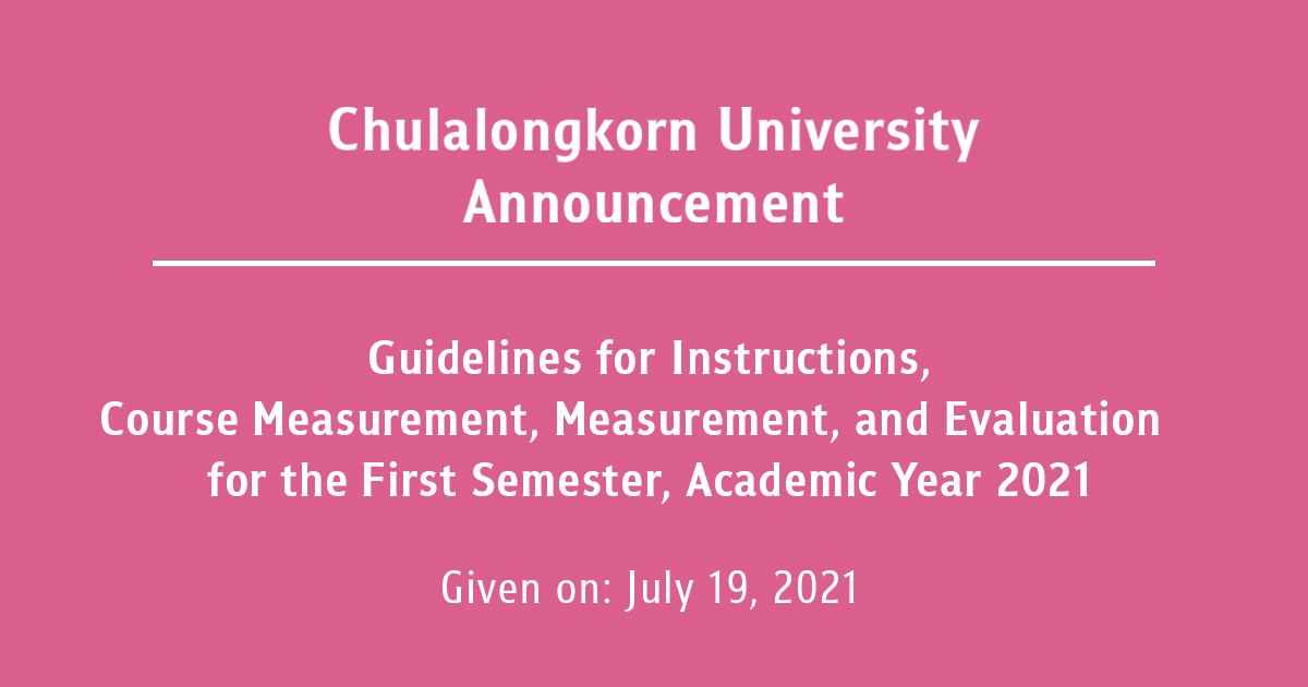 Chulalongkorn University Announcement Guidelines for Instructions ...