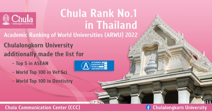 Chula Rank No.1 In Thailand By ARWU 2022 – Chulalongkorn University