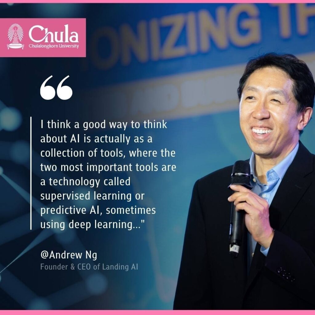 Dr. Andrew Ng Adjunct Professor from Stanford University, globally recognized Leader in AI (Artificial Intelligence), Founder of DeepLearning.Ai, General Partner at AI Fund and Co-Founder of Coursera