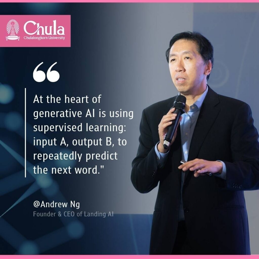 Dr. Andrew Ng Adjunct Professor from Stanford University, globally recognized Leader in AI (Artificial Intelligence), Founder of DeepLearning.Ai, General Partner at AI Fund and Co-Founder of Coursera