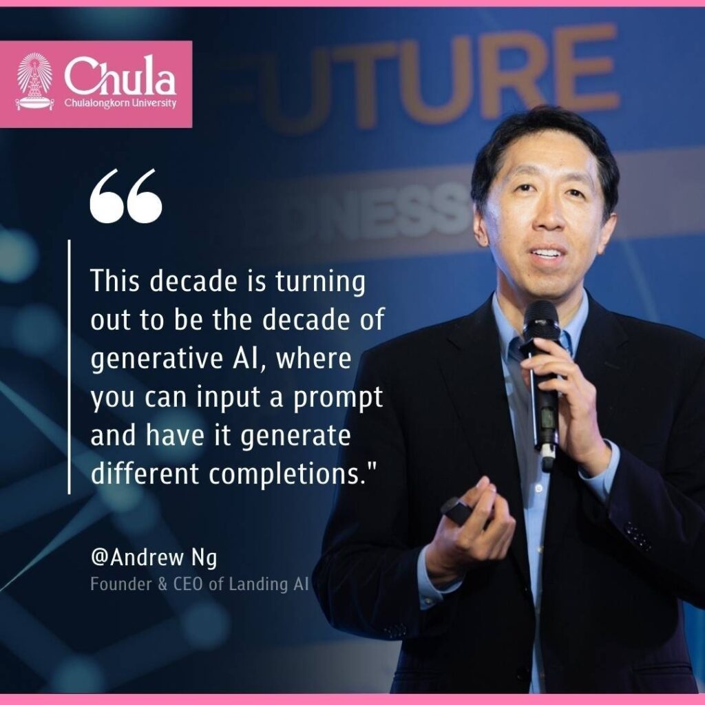 Dr. Andrew Ng Adjunct Professor from Stanford University, globally recognized Leader in AI (Artificial Intelligence), Founder of DeepLearning.Ai, General Partner at AI Fund and Co-Founder of Coursera