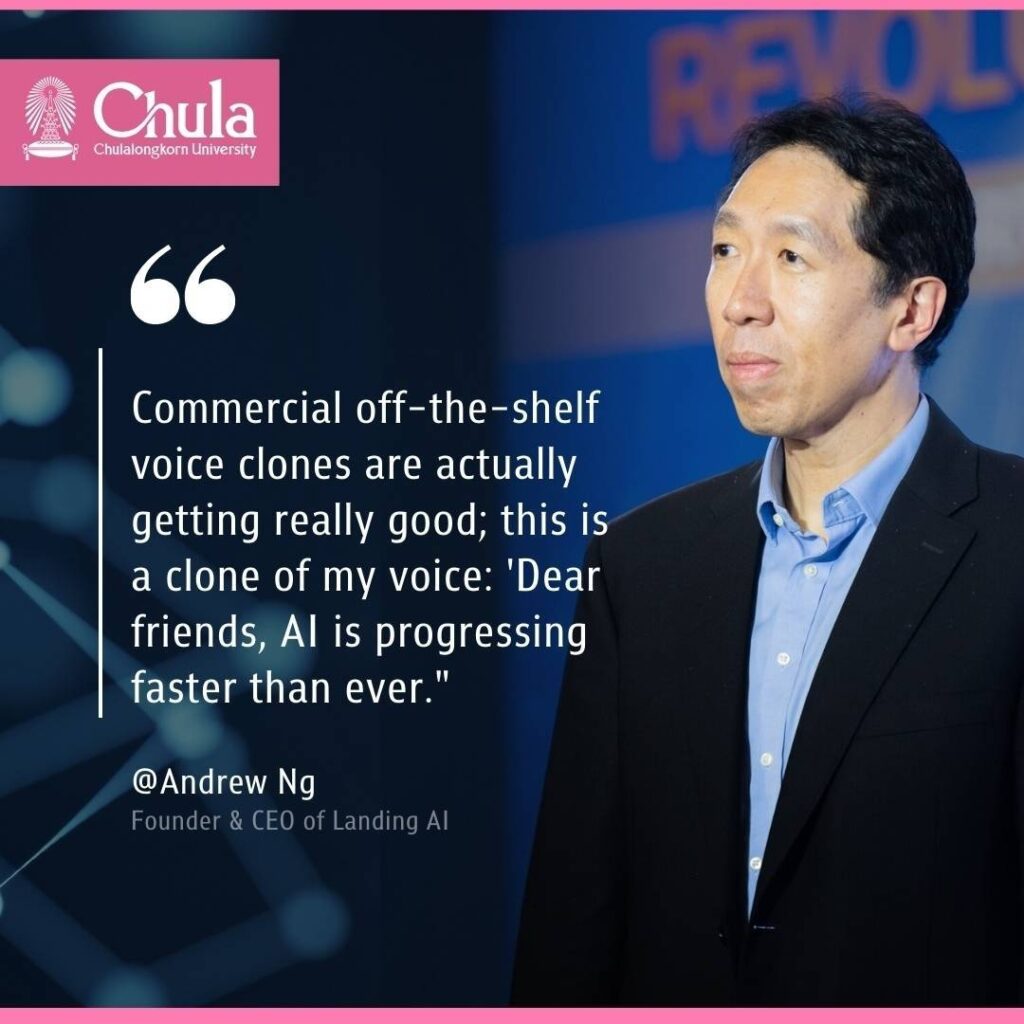 Dr. Andrew Ng Adjunct Professor from Stanford University, globally recognized Leader in AI (Artificial Intelligence), Founder of DeepLearning.Ai, General Partner at AI Fund and Co-Founder of Coursera