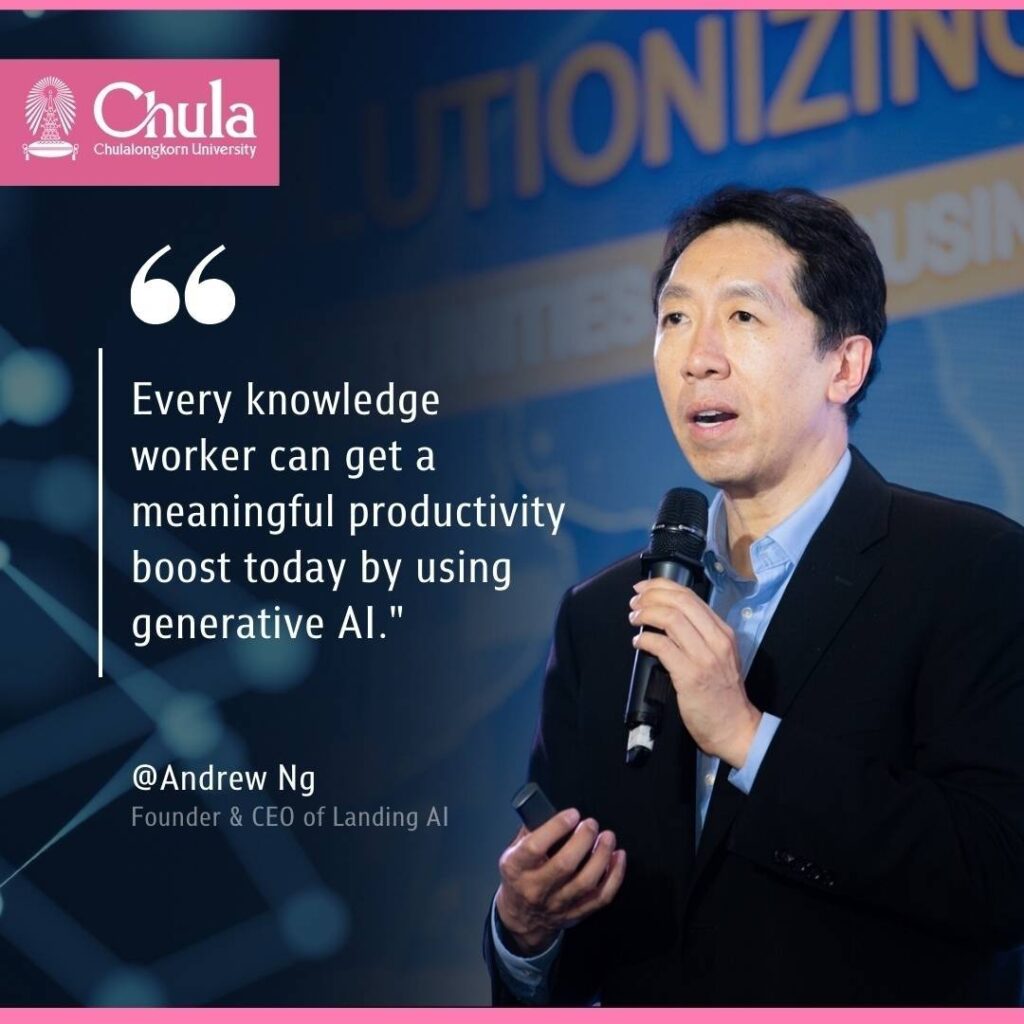 Dr. Andrew Ng Adjunct Professor from Stanford University, globally recognized Leader in AI (Artificial Intelligence), Founder of DeepLearning.Ai, General Partner at AI Fund and Co-Founder of Coursera