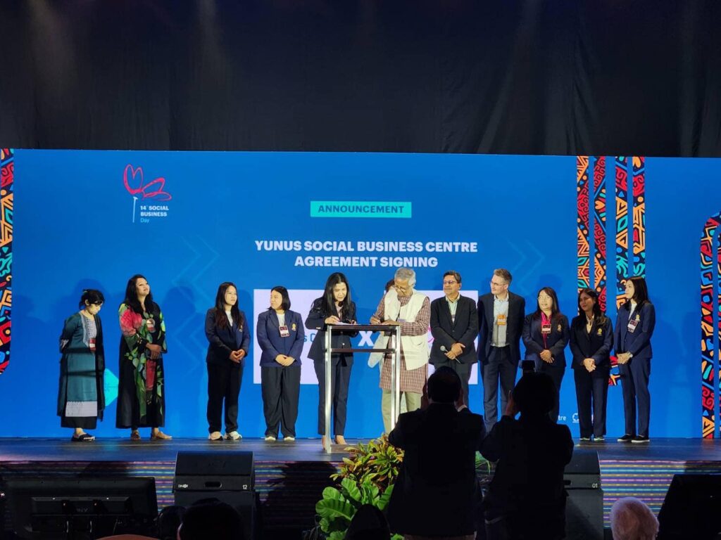 MOU Signing between Social Research Institute, Chulalongkorn University, and World’s Leading Organization in Social Development, Yunus Centre, headed by Nobel Laureate, to Create “Power of Change” toward Sustainable Society