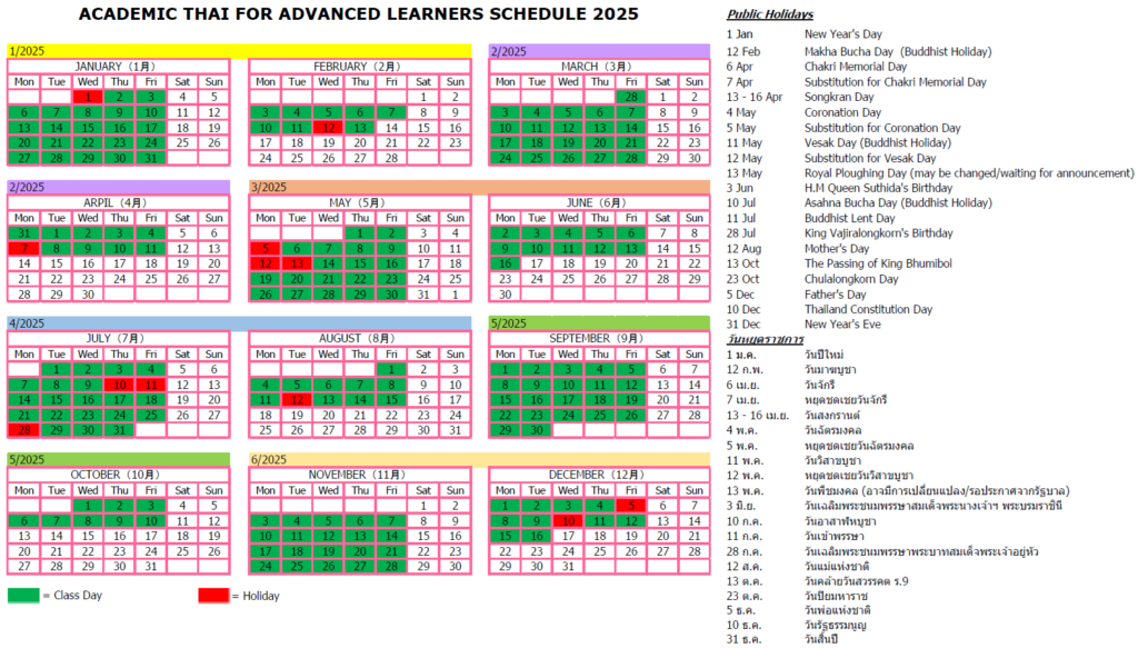 Academic Thai for Advanced Learners Course