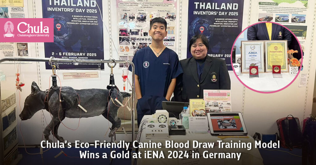 Chula’s Eco-Friendly Canine Blood Draw Training Model Wins a Gold at iENA 2024 in Germany 