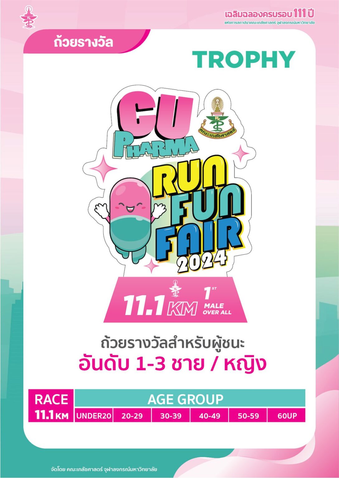 Chula’s Faculty of Pharmaceutical Sciences Invites You to Join the CU Pharma Run Fun Fair in Celebration of its 111th Anniversary