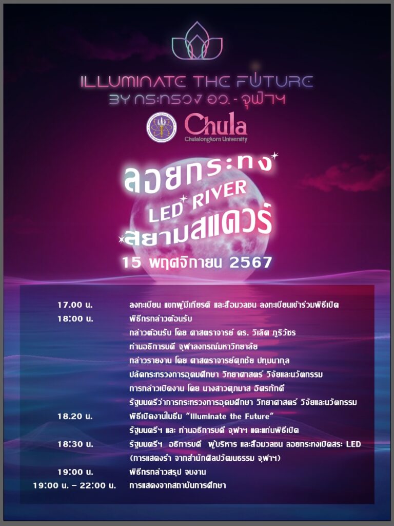 'Loy Krathong: Illuminating the Future' at Siam Square Presented by the Ministry of Higher Education and Chulalongkorn University