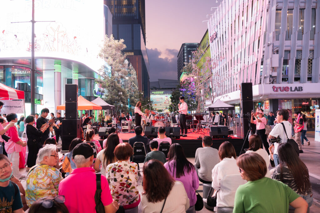 Chulalongkorn University Implements New Strategy, Launches Siam Square Walking Street for All, Showcasing Abilities of Special Needs People