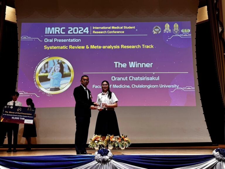 Chula Medical Student Wins Best Research Presentation at the International Medical Student Research Conference (IMRC) 2024 