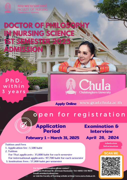 Chulalongkorn University Opens Admissions for PhD in Nursing Science (1st Semester 2025)