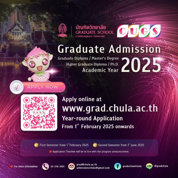 Chulalongkorn University Opens Graduate Admissions for the 2025 Academic Year (Year-Round Applications) 